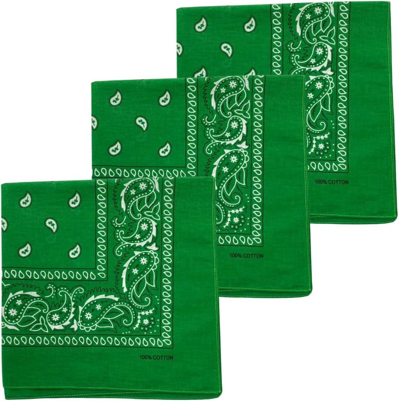 MD Style 100% Cotton Bandana for Men & Women 22" x 22" Paisley Pattern Handkerchief Headband Scarf - Image 1
